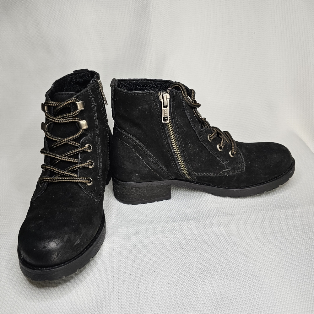 Steve Madden"Gobbin" Black Leather Ankle Boot With Block Heel-Size: 6.5 - Picture 4 of 7